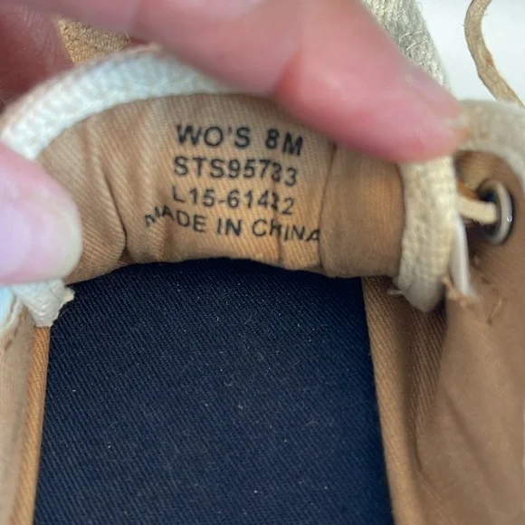 SPERRY TOP-SIDER WOMENS CANVAS BOAT SHOES SZ 8M, LIKE NEW, PREOWNED - Picture 7 of 7